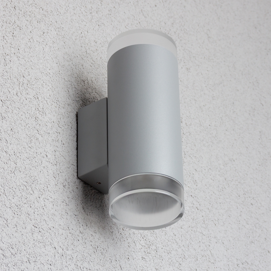 Brilagi - LED RGBW dæmpbar udendørs væglampe MATERA 2xGU10/4,8W/230V 3000K IP54 grå + fjernbetjening