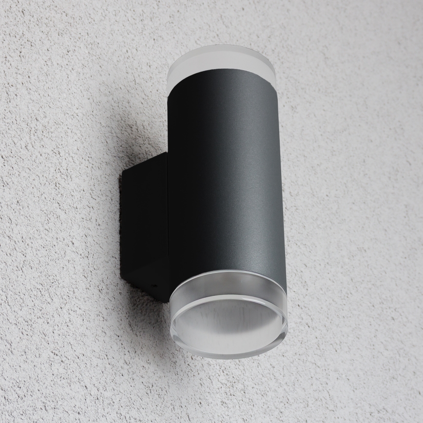 Brilagi - LED RGBW Dæmpbar udendørs væglampe MATERA 2xGU10/4,8W/230V 3000K IP54 sort + fjernbetjening