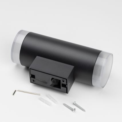 Brilagi - LED RGBW Dæmpbar udendørs væglampe MATERA 2xGU10/4,8W/230V 3000K IP54 sort + fjernbetjening