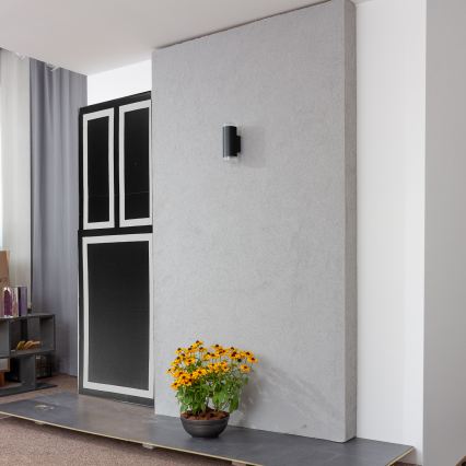 Brilagi - LED RGBW Dæmpbar udendørs væglampe MATERA 2xGU10/4,8W/230V 3000K IP54 sort + fjernbetjening