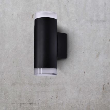 Brilagi - LED RGBW Dæmpbar udendørs væglampe MATERA 2xGU10/4,8W/230V 3000K IP54 sort + fjernbetjening