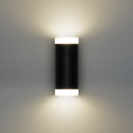Brilagi - LED RGBW Dæmpbar udendørs væglampe MATERA 2xGU10/4,8W/230V 3000K IP54 sort + fjernbetjening
