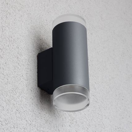 Brilagi - LED RGBW dæmpbar udendørs væglampe MATERA 2xGU10/6W/230V 3000K IP54 antracit + fjernbetjening