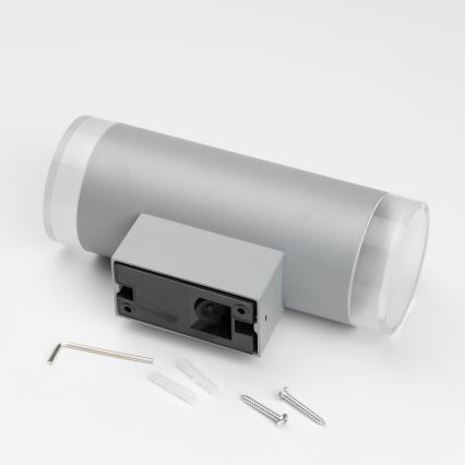 Brilagi - LED RGBW dæmpbar udendørs væglampe MATERA 2xGU10/6W/230V 3000K IP54 grå + fjernbetjening