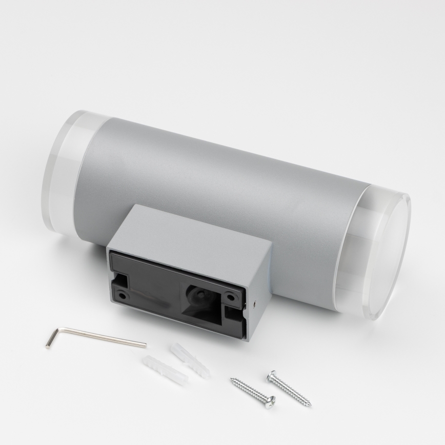 Brilagi - LED RGBW dæmpbar udendørs væglampe MATERA 2xGU10/6W/230V 3000K IP54 grå + fjernbetjening