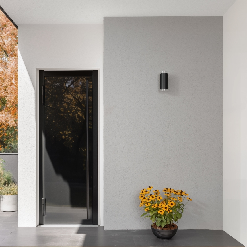 Brilagi - LED RGBW Dæmpbar udendørs væglampe MATERA 2xGU10/6W/230V 3000K IP54 sort + fjernbetjening