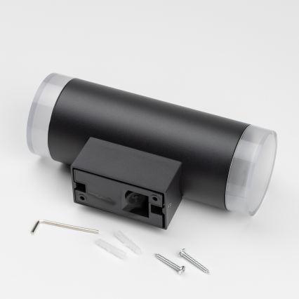 Brilagi - LED RGBW Dæmpbar udendørs væglampe MATERA 2xGU10/6W/230V 3000K IP54 sort + fjernbetjening