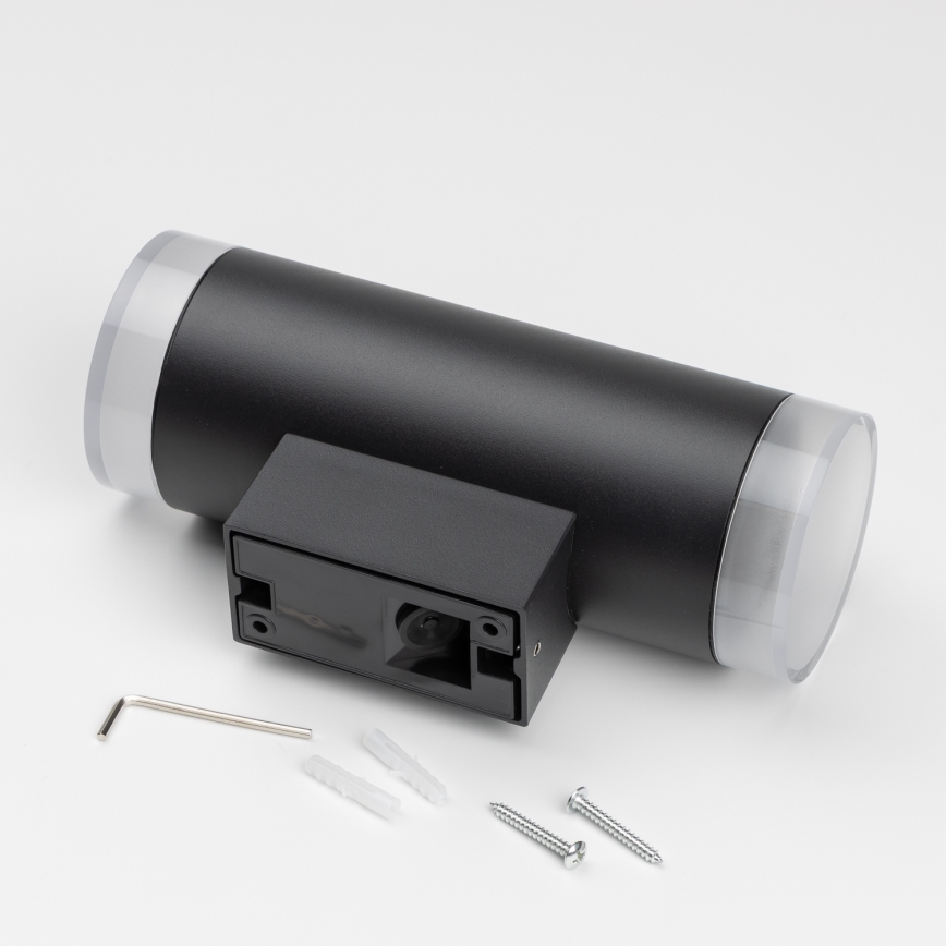 Brilagi - LED RGBW Dæmpbar udendørs væglampe MATERA 2xGU10/6W/230V 3000K IP54 sort + fjernbetjening