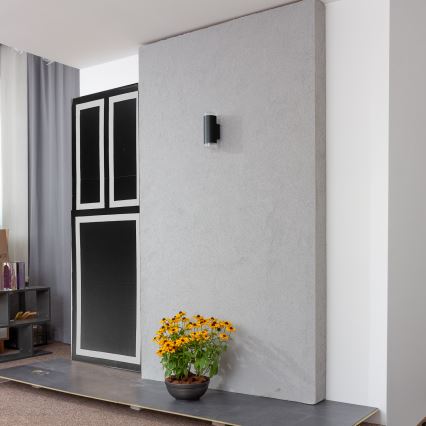 Brilagi - LED RGBW Dæmpbar udendørs væglampe MATERA 2xGU10/6W/230V 3000K IP54 sort + fjernbetjening