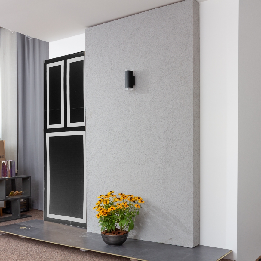 Brilagi - LED RGBW Dæmpbar udendørs væglampe MATERA 2xGU10/6W/230V 3000K IP54 sort + fjernbetjening