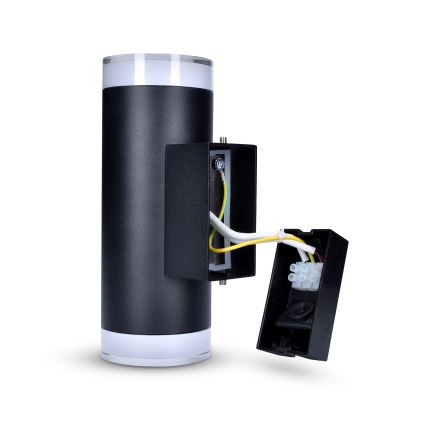 Brilagi - LED RGBW Dæmpbar udendørs væglampe MATERA 2xGU10/6W/230V 3000K IP54 sort + fjernbetjening