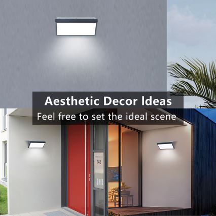 Brilagi - LED RGBW dæmpbar udendørs væglampe TRIANGLE 1xE27/15W/230V 2700-6500K IP65 antracit