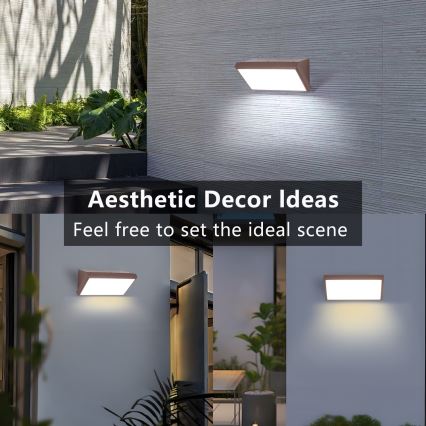 Brilagi - LED RGBW dæmpbar udendørs væglampe TRIANGLE 1xE27/15W/230V 2700-6500K IP65 brun