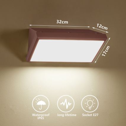 Brilagi - LED RGBW dæmpbar udendørs væglampe TRIANGLE 1xE27/15W/230V 2700-6500K IP65 brun