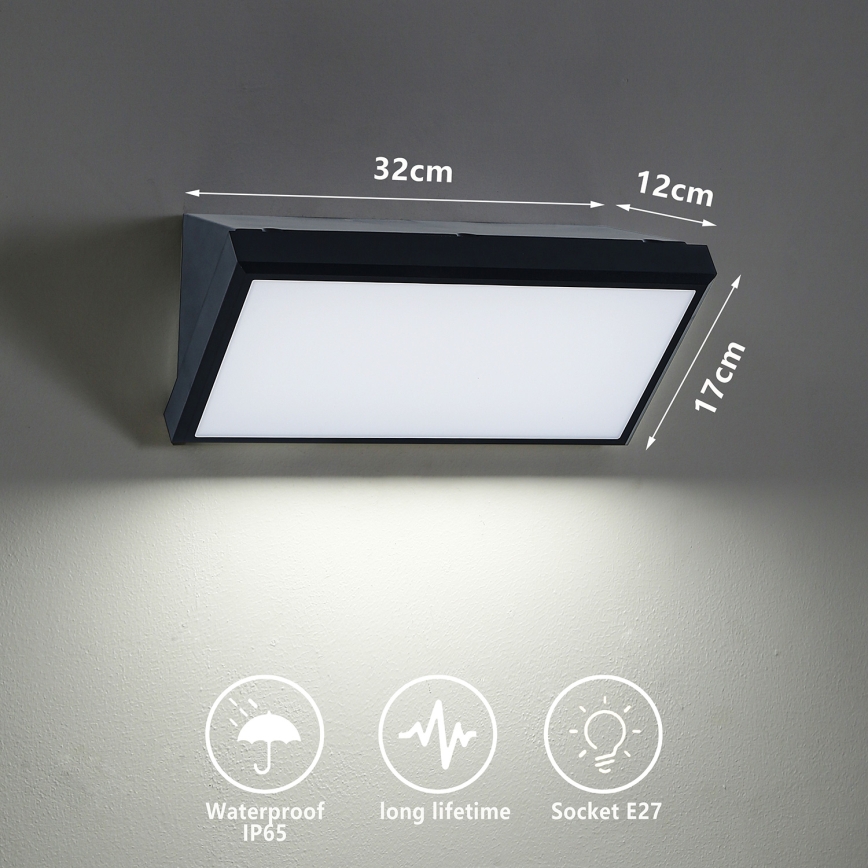 Brilagi - LED RGBW dæmpbar udendørs væglampe TRIANGLE 1xE27/9W/230V 2700-6500K IP65 sort