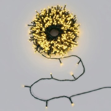 BRILAGI - LED solcelledrevet julelyskæde 500 LED / 8 funktioner 52 m 1200 mAh IP65 varm hvid