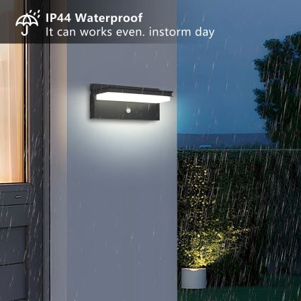 Brilagi - LED solcelle væglampe med sensor SUN SENSE LED/10W/3,7V 4000 mAh IP44