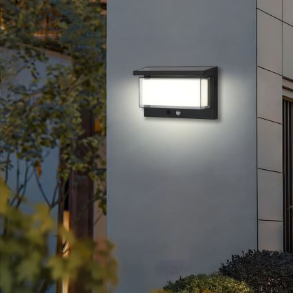 Brilagi - LED solcelle væglampe med sensor SUN LUME LED/10W/3,7V 4000 mAh IP44
