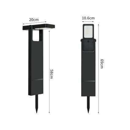 Brilagi - LED solcellelampe SOL SPIKE LED/4W/3,7V 2200 mAh IP44