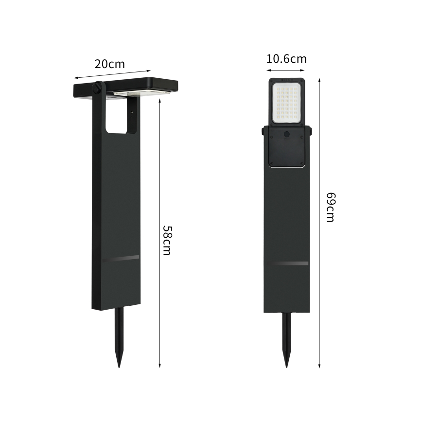 Brilagi - LED solcellelampe SOL SPIKE LED/4W/3,7V 2200 mAh IP44