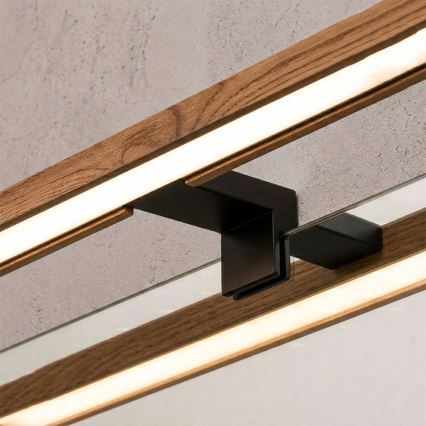 Brilagi - LED-belysning til badeværelsesspejl 3 i 1 WOODY MIRROR LED/8W/230V 40 cm IP44 sort/eg