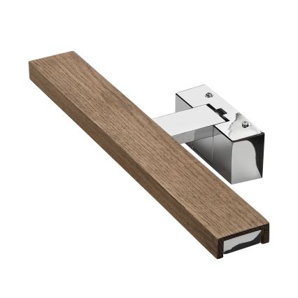 Brilagi - LED-belysning til badeværelsesspejl 3 i 1 WOODY MIRROR LED/8W/230V 40 cm IP44 blank krom/eg/valnød