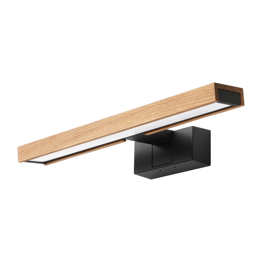 Brilagi - LED-spejlbelysning til badeværelset 3-i-1 WOODY MIRROR LED/8W/230V IP44 sort/egetræ