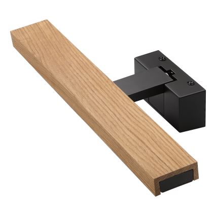 Brilagi - LED-spejlbelysning til badeværelset 3-i-1 WOODY MIRROR LED/8W/230V IP44 sort/egetræ