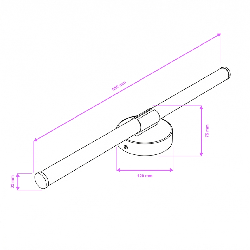 Brilagi - LARA LED spejlbelysning til badeværelse LED/10W/230V 60 cm IP44 blank krom