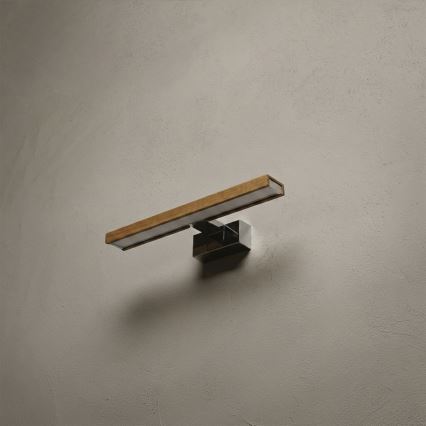 Brilagi - LED-spejlbelysning til badeværelset WOODY MIRROR 3 i 1 LED/8W/230V 40 cm IP44 blank krom/eg