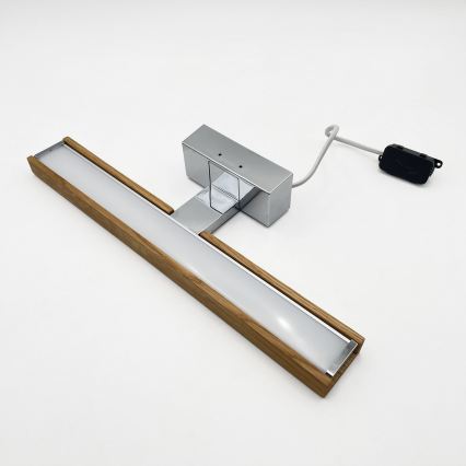 Brilagi - LED-spejlbelysning til badeværelset WOODY MIRROR 3 i 1 LED/8W/230V 40 cm IP44 blank krom/eg