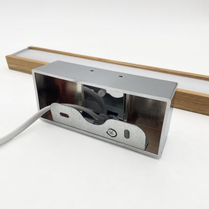 Brilagi - LED-spejlbelysning til badeværelset WOODY MIRROR 3 i 1 LED/8W/230V 40 cm IP44 blank krom/eg