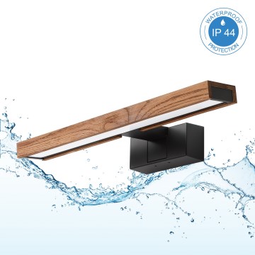 Brilagi - LED-spejlbelysning til badeværelse WOODY MIRROR 3-i-1 LED/8W/230V 40 cm IP44 sort/eg