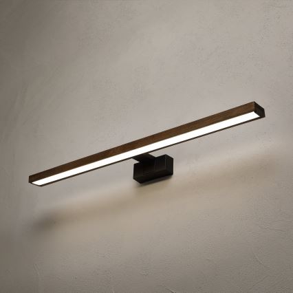 Brilagi - LED-spejlbelysning til badeværelset WOODY MIRROR 3-i-1 LED/15W/230V 80 cm IP44 sort/eg-valnød