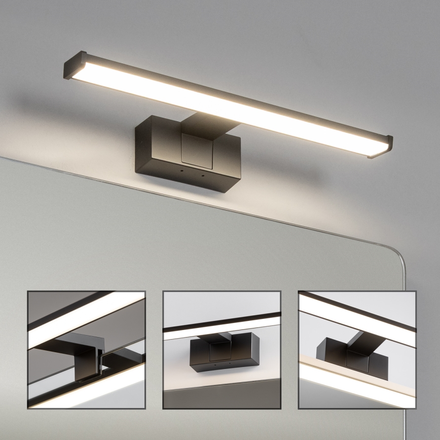 Brilagi - LED spejlbelysning til badeværelset 3-i-1 VESTRA LED/8W/230V 40 cm IP44 sort
