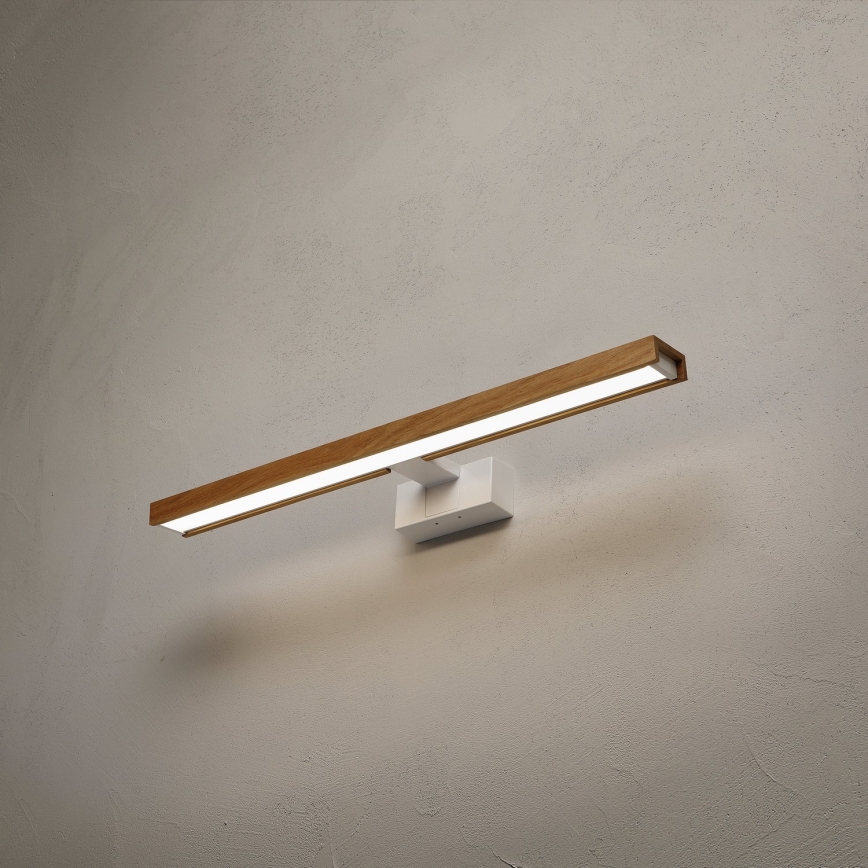 Brilagi - LED-belysning til badeværelsesspejl 3-i-1 WOODY MIRROR LED/12W/230V 60 cm IP44 hvid/eg
