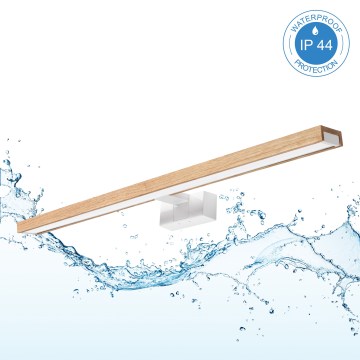 Brilagi - LED spejlbelysning til badeværelset 3-i-1 WOODY MIRROR LED/15W/230V 80 cm IP44 hvid/eg