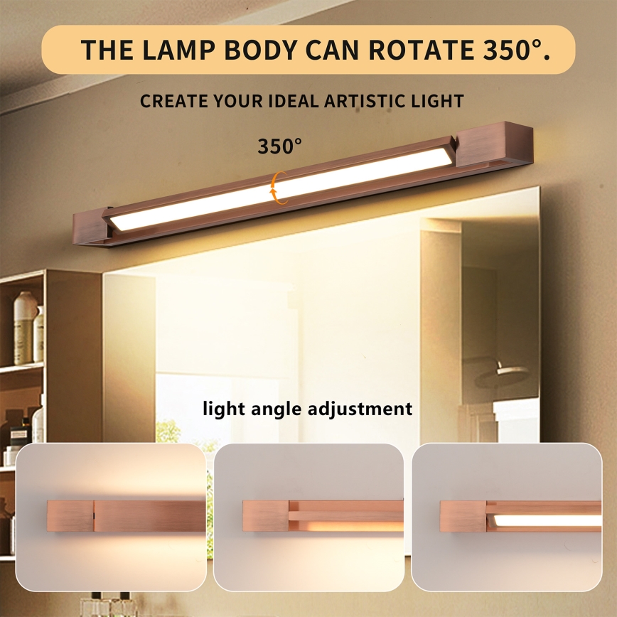 Brilagi - LED-belysning til badeværelsesspejl AQUA LINE LED/18W/230V 60 cm IP44 bronzefarvet CRI 90