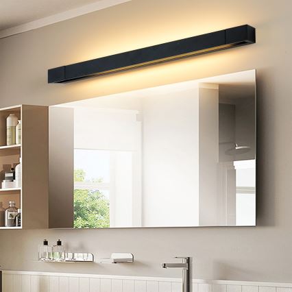 Brilagi - LED-belysning til badeværelsesspejl AQUA LINE LED/18W/230V 60 cm IP44 sort CRI 90
