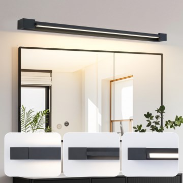 Brilagi - LED-spejlbelysning til badeværelset AQUA LINE LED/28W/230V 100 cm IP44 sort CRI 90