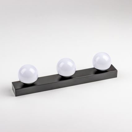 Brilagi - LED-spejlbelysning til badeværelset HOLLYWOOD 3xLED/3W/230V 39 cm IP44 sort