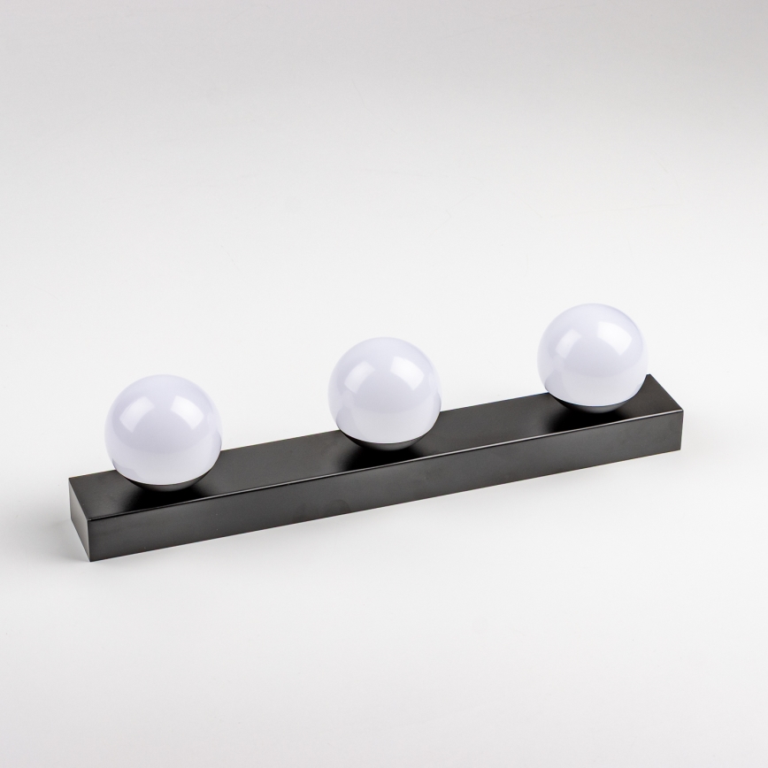 Brilagi - LED-spejlbelysning til badeværelset HOLLYWOOD 3xLED/3W/230V 39 cm IP44 sort