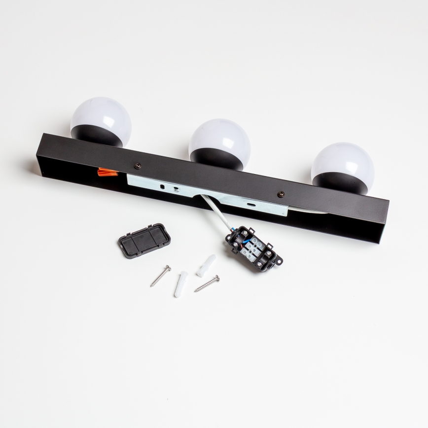 Brilagi - LED-spejlbelysning til badeværelset HOLLYWOOD 3xLED/3W/230V 39 cm IP44 sort