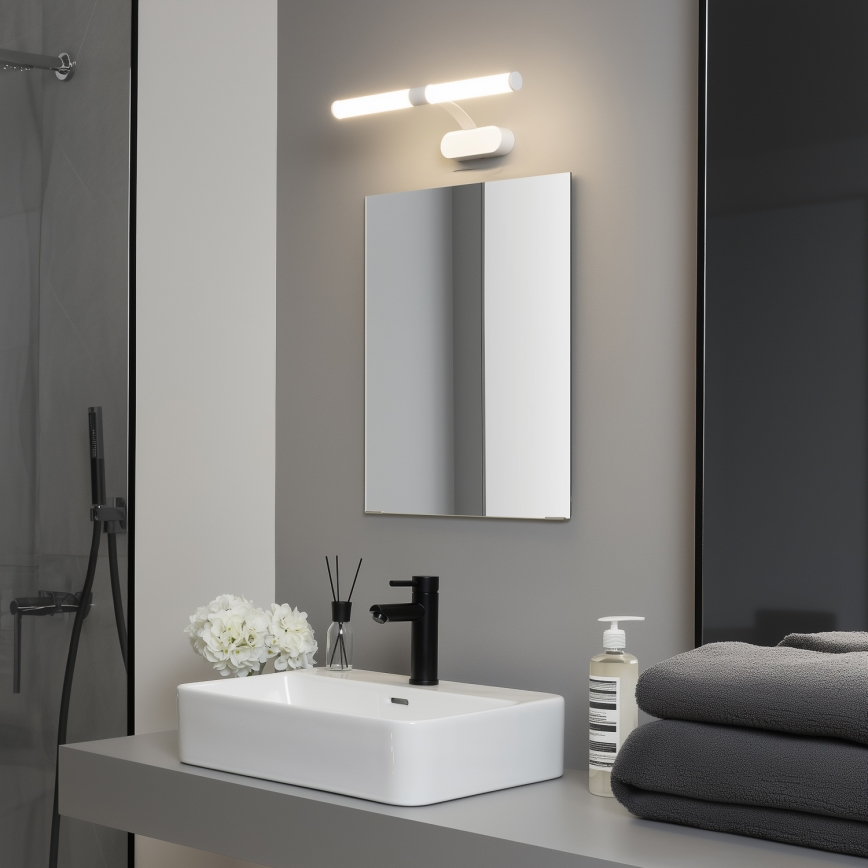 Brilagi - TUBEO 2-i-1 LED-spejlbelysning til badeværelset, 6 W, 230 V, 40 cm, IP44, hvid