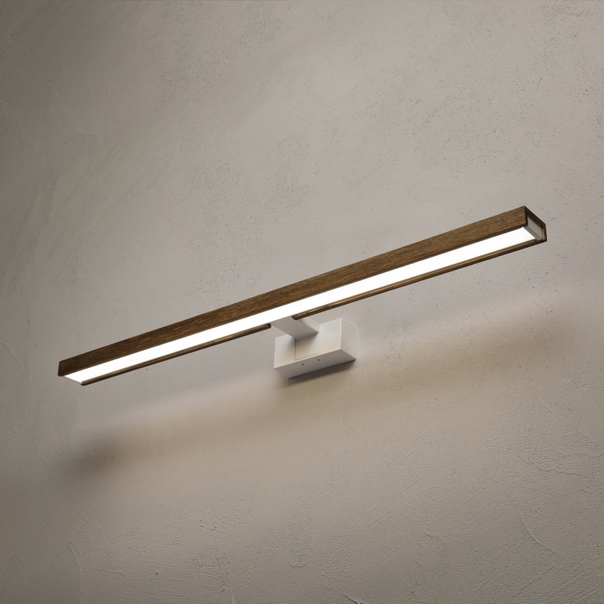 Brilagi - LED badeværelsesbelysning til spejl WOODY MIRROR 3-i-1 LED/15W/230V 80 cm IP44 hvid/eg-valnød