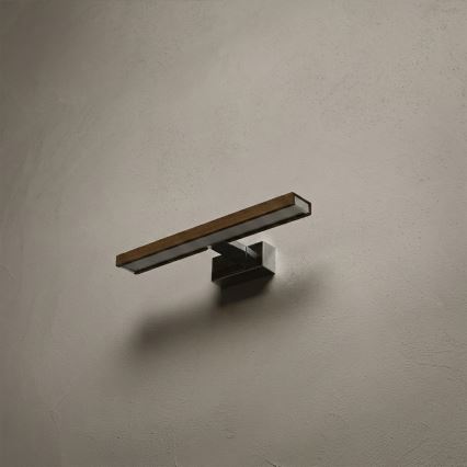 Brilagi - LED-belysning til badeværelsesspejl WOODY MIRROR 3-i-1 LED/8W/230V 40 cm IP44 blank krom/eg/valnød