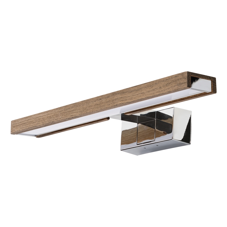 Brilagi - LED-belysning til badeværelsesspejl WOODY MIRROR 3-i-1 LED/8W/230V 40 cm IP44 blank krom/eg/valnød