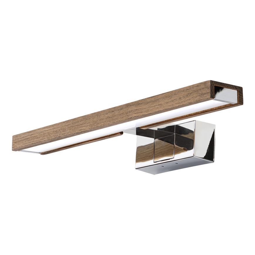 Brilagi - LED-belysning til badeværelsesspejl WOODY MIRROR 3-i-1 LED/8W/230V 40 cm IP44 blank krom/eg/valnød
