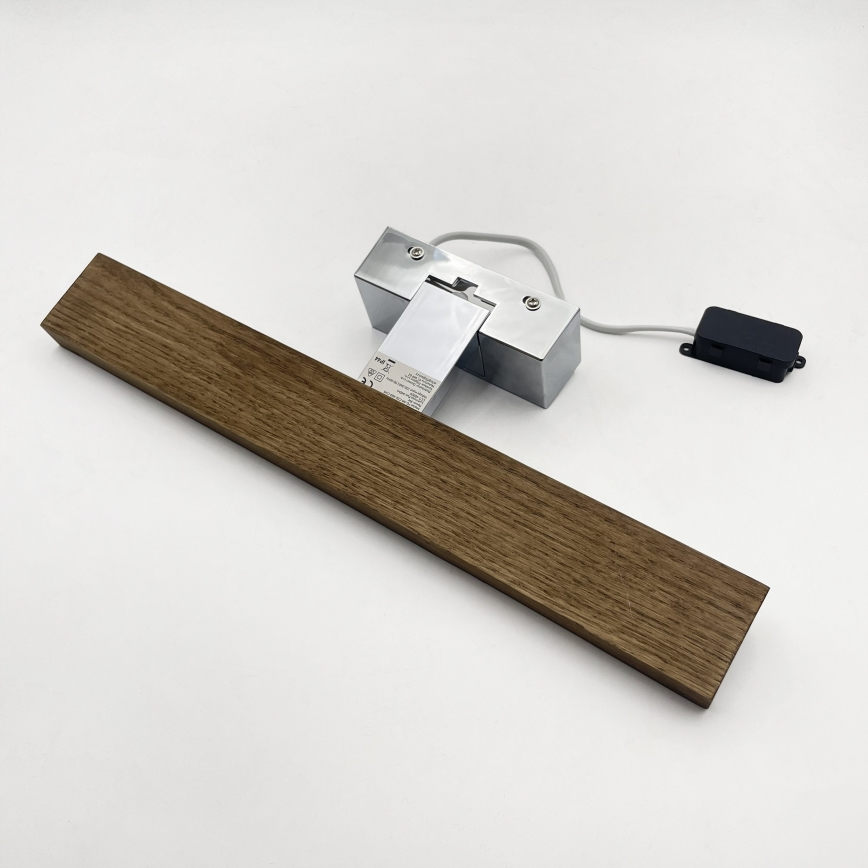Brilagi - LED-belysning til badeværelsesspejl WOODY MIRROR 3-i-1 LED/8W/230V 40 cm IP44 blank krom/eg/valnød