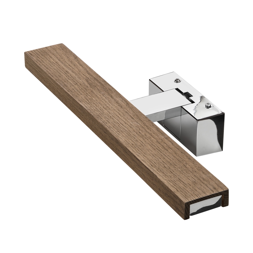 Brilagi - LED-belysning til badeværelsesspejl WOODY MIRROR 3-i-1 LED/8W/230V 40 cm IP44 blank krom/eg/valnød